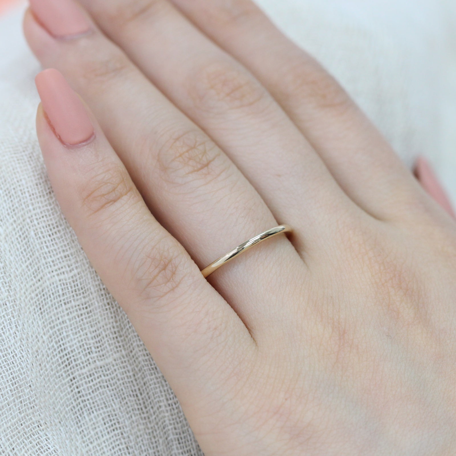 Plain gold wedding band solid 14k yellow gold ring by la more design jewelry