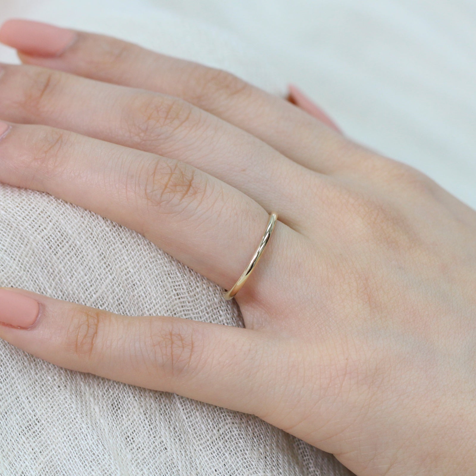Plain gold wedding band solid 14k yellow gold ring by la more design jewelry