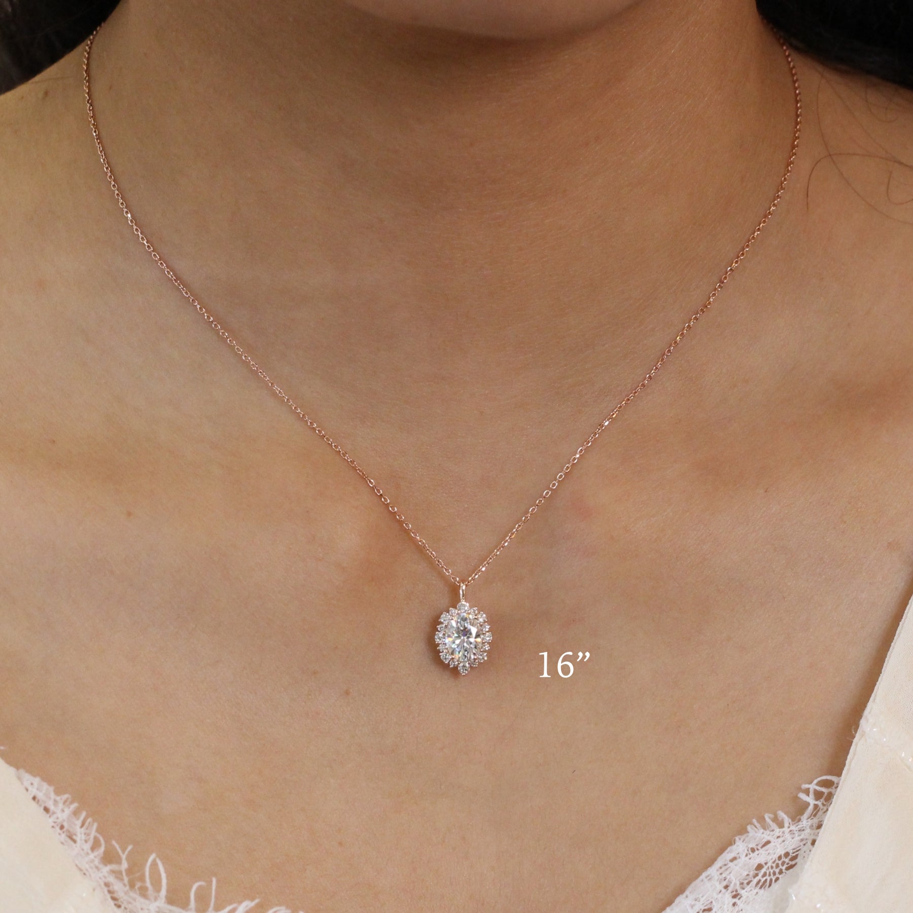 Amazon.com: 1/2 Carat TW Three Stone Diamond Pendant in 10K White Gold :  SZUL: Clothing, Shoes & Jewelry
