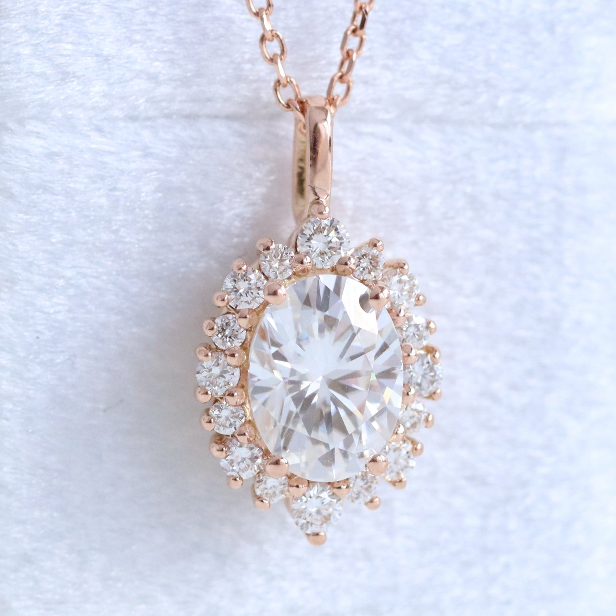 Tiara Diamond Pendant Rose Gold V Shaped Layering Necklaces Drop Charm 14K Yellow Gold - Made to Order