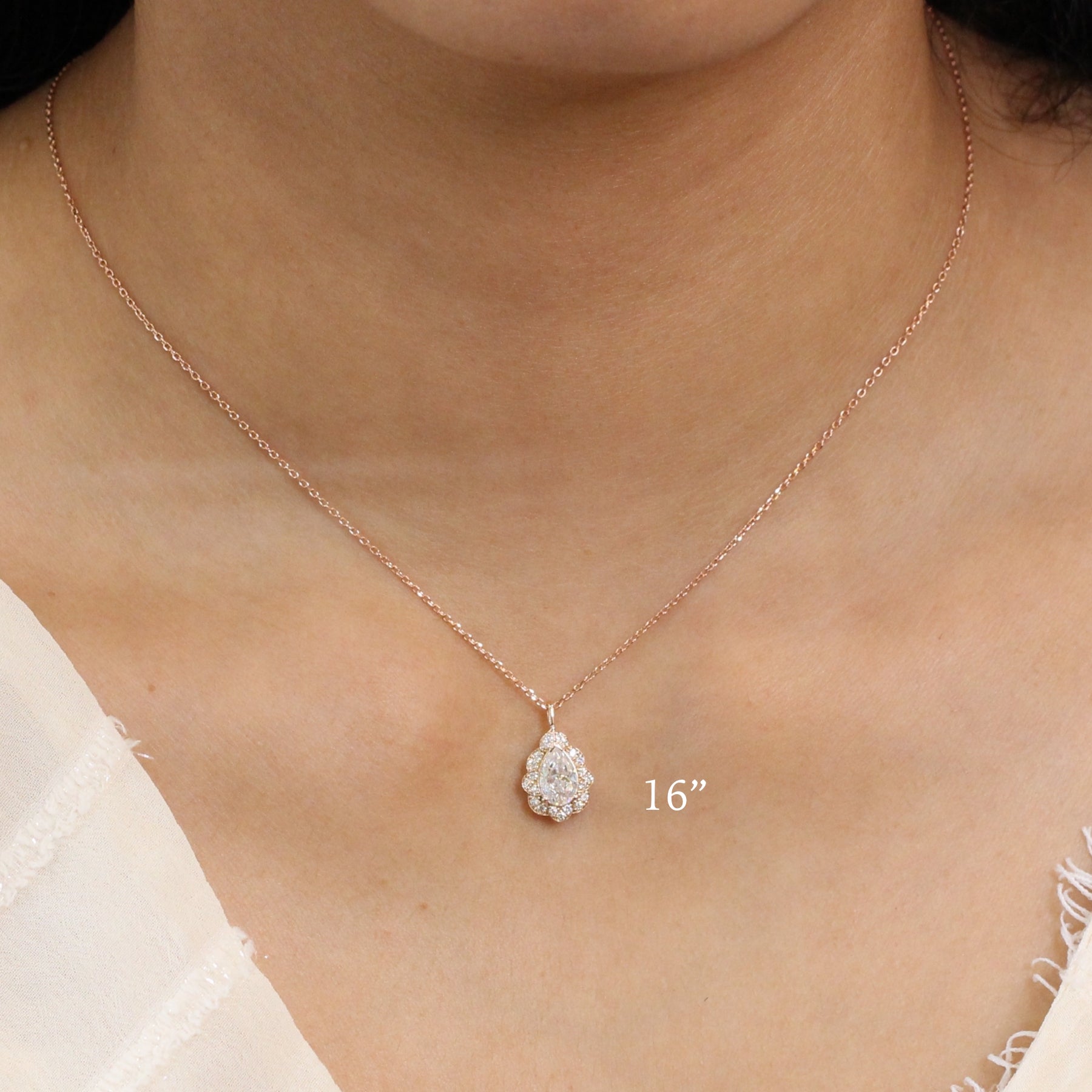 Natural Lavender Sapphire Necklace Rose Gold Halo Diamond Pendant