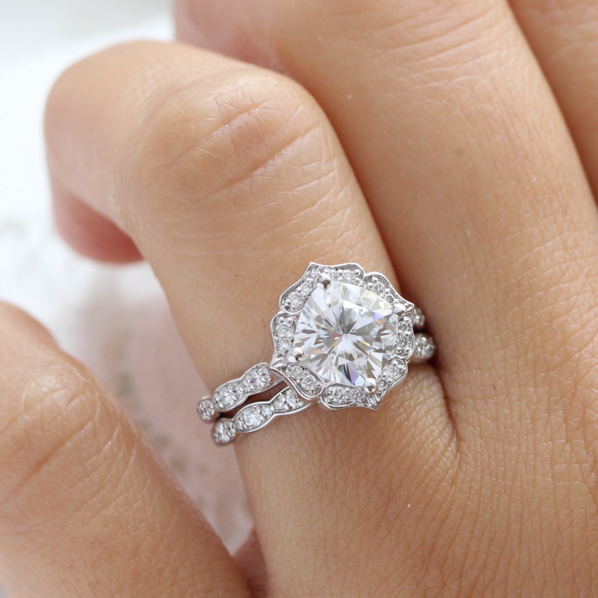 White and rose deals gold bridal sets