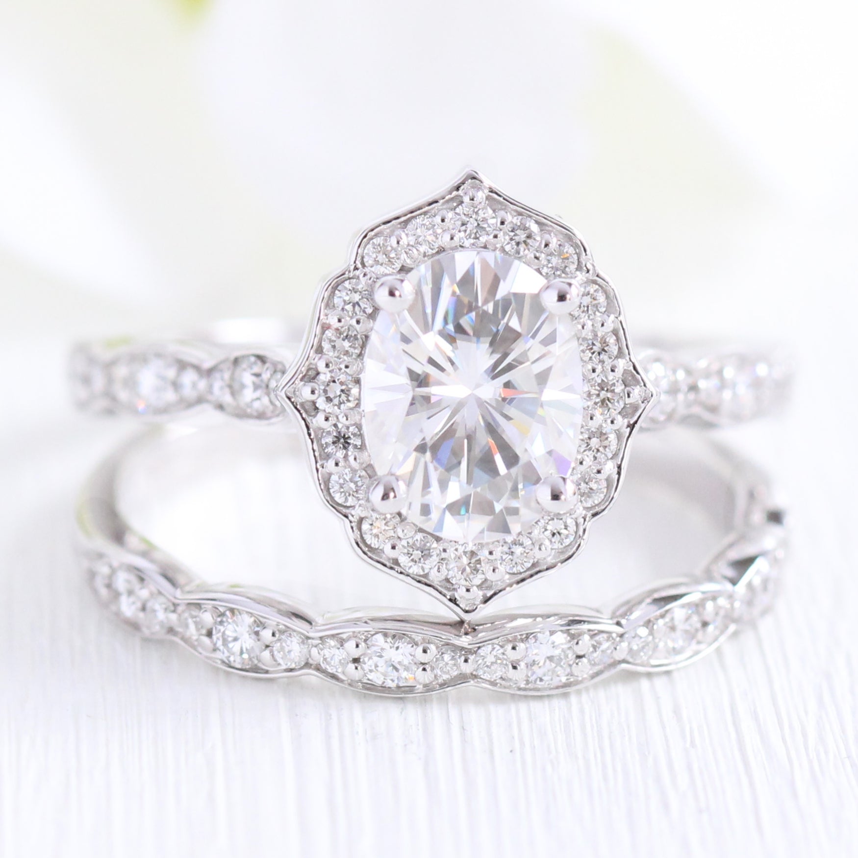 Platinum moissanite bridal sets store