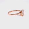 lab diamond ring rose gold oval diamond solitaire engagement pave ring La More Design Jewelry