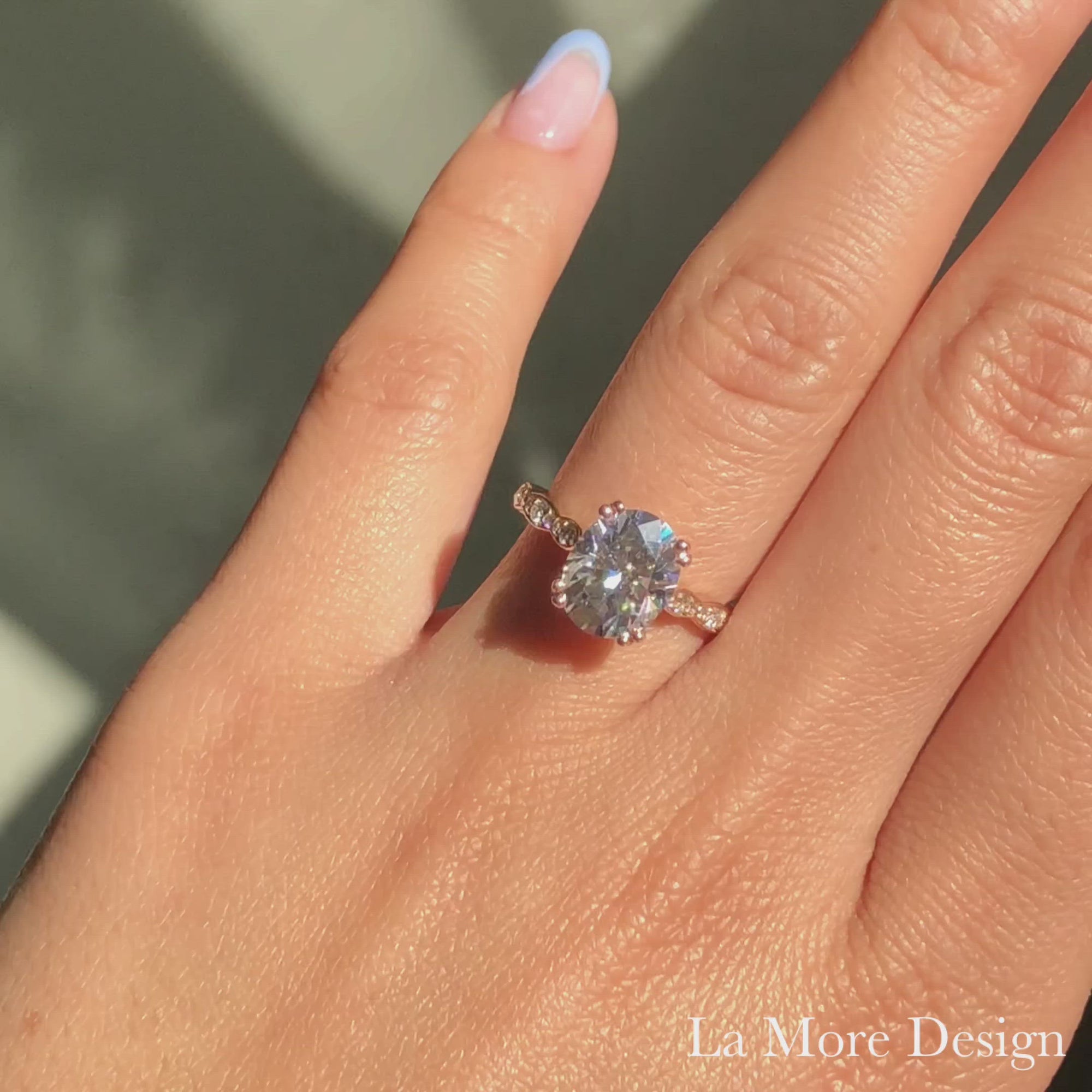 Large oval moissanite diamond ring rose gold solitaire engagement ring la more design jewelry