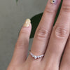 rose gold curved diamond wedding band in 7 stone diamond ring by la more design jewelry