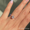 Gracefully crafted solitaire moissanite engagement ring features a 1.50 carat 9x6mm pear cut forever one moissanite center in our best-seller Grace Solitaire Ring setting and is finished in the pave diamond band for a timelessly elegant look. The total weight of the entire ring is 1.70 carats. This pear moissanite ring can be crafted in your choice of platinum or 18k or 14k yellow, rose, or white gold.