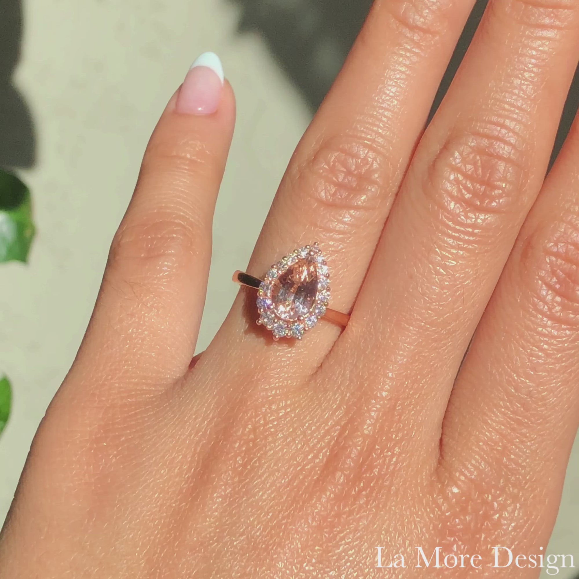 Shades of Love Morganite & 1/3 ct. tw. Diamond Ring in 14K Rose