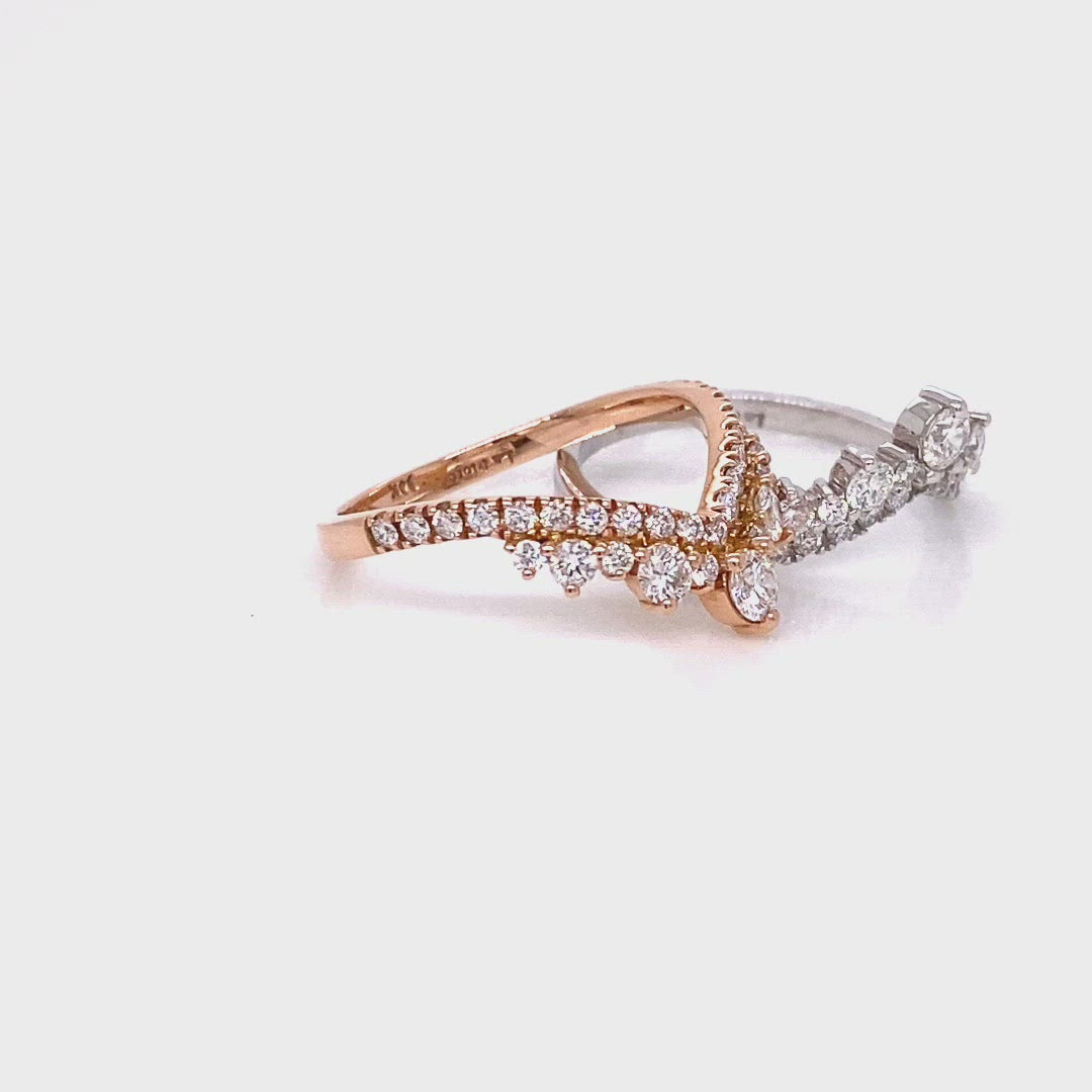 V shaped diamond wedding band gold large tiara wedding ring la more design jewelry