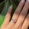 lab diamond ring rose gold pear diamond halo engagement ring La More Design Jewelry