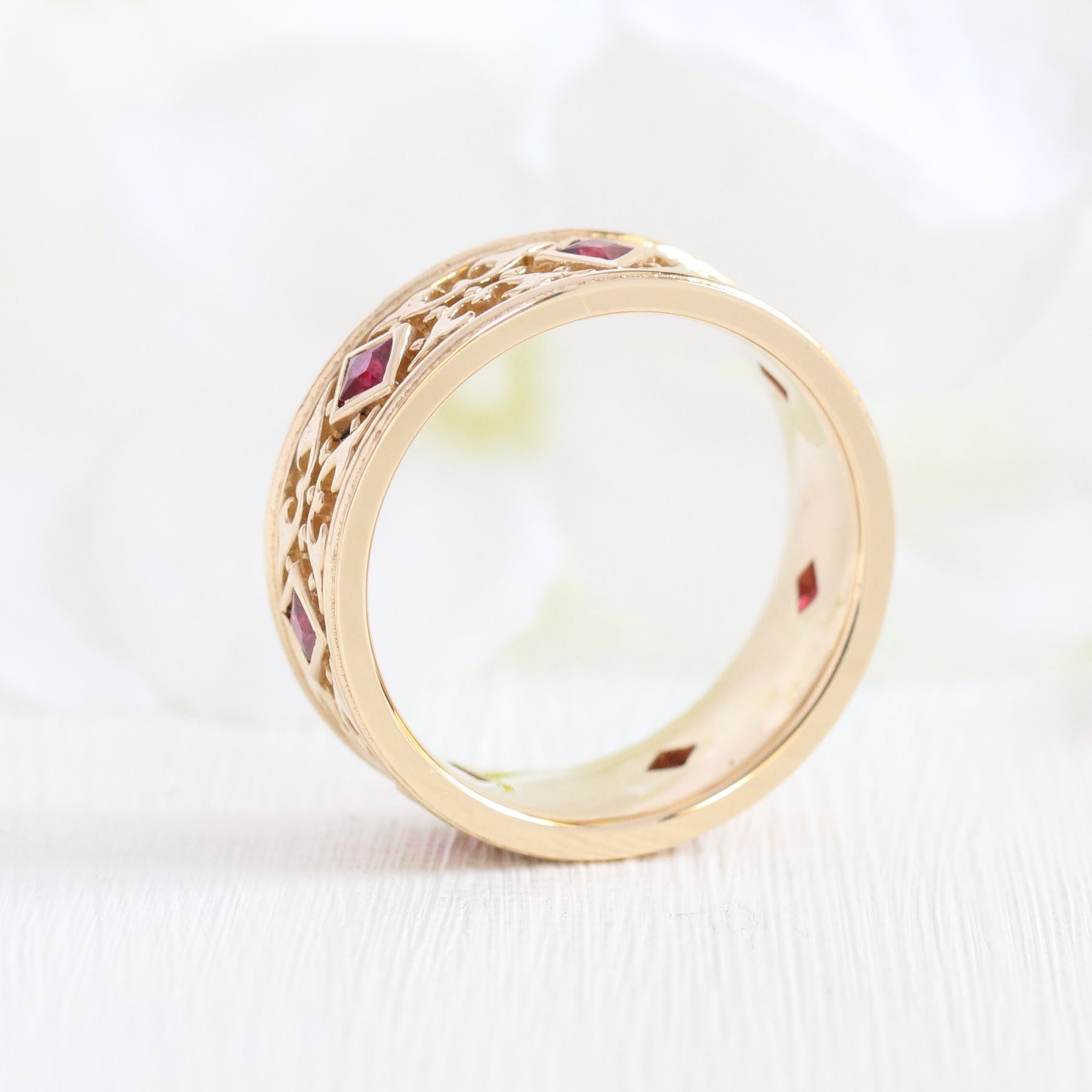 celtic wedding bands princess cut ruby wedding rings yellow gold la more design jewelry
