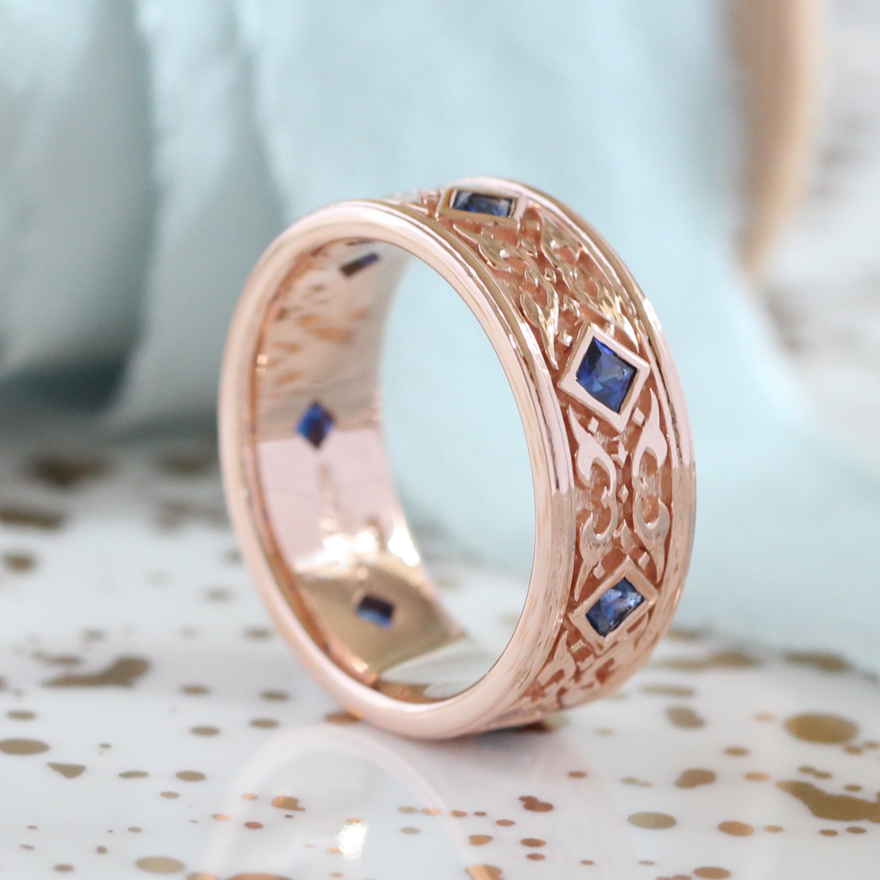 celtic wedding bands princess cut sapphire wedding rings la more design jewelry