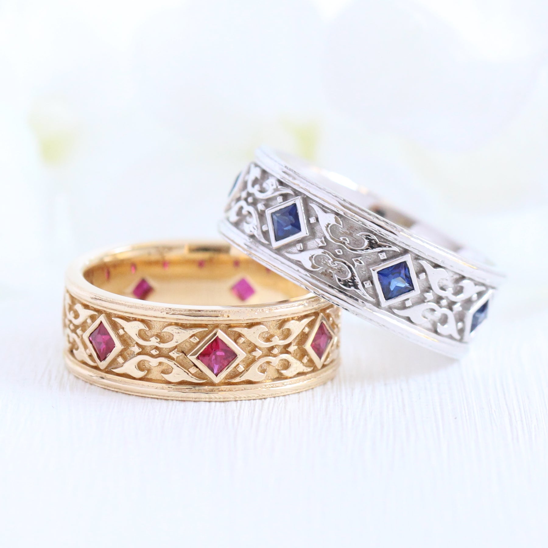 celtic wedding bands princess cut sapphire wedding rings la more design jewelry
