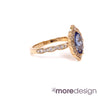 Stunning unique and gorgeous creation! This blue sapphire engagement ring is crafted in 14k yellow gold vintage floral diamond ring setting with a 1.03-carat marquise cut natural sapphire center ~ total gemstone and diamond weight of the whole ring is 1.39 ct.tw.  This elegant vintage-inspired marquise-cut engagement ring will guarantee a big smile on your future bride's face! All our wedding bands can pair beautifully with this beautiful vintage floral diamond sapphire ring!