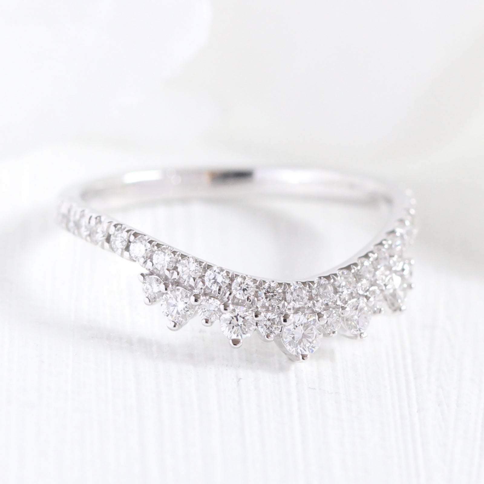 crown diamond wedding band curved white gold ring by la more design-jewelry
