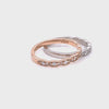 Scalloped diamond wedding band rose gold half eternity ring la more design jewelry