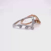 Deep curved diamond wedding band gold u shaped diamond wedding ring
