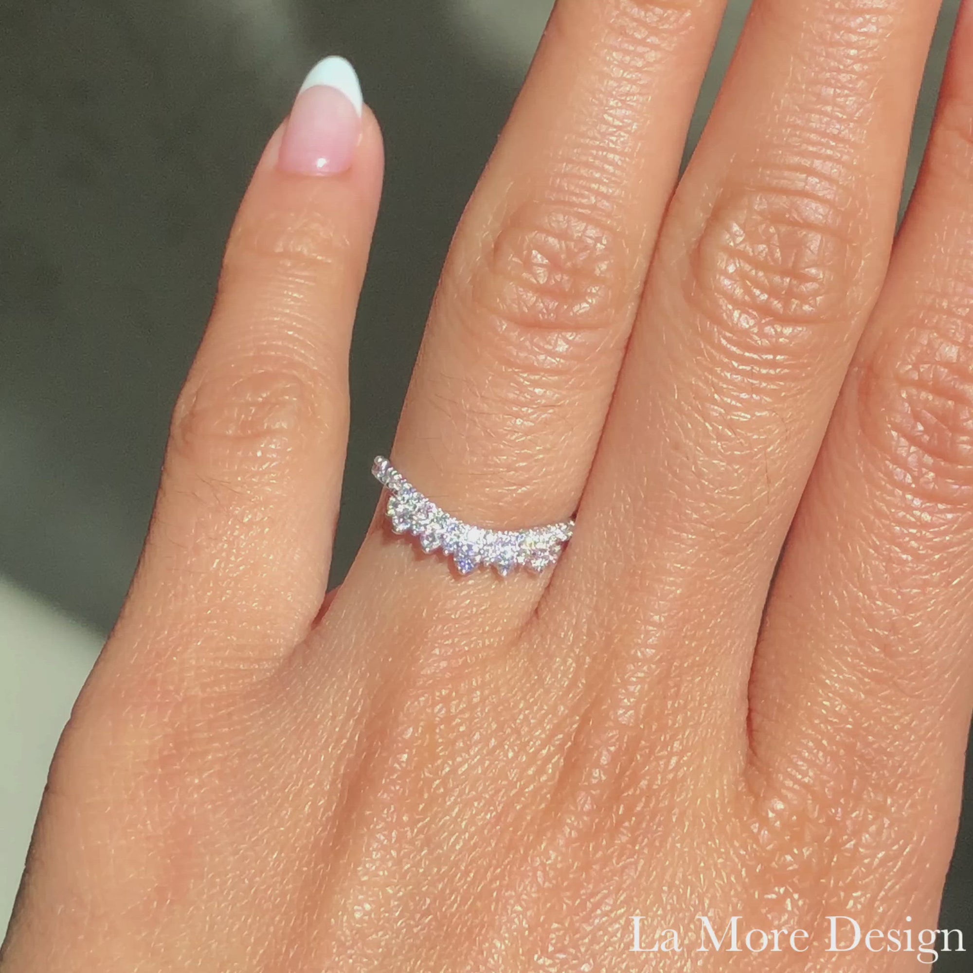 crown diamond wedding band curved white gold ring by la more design-jewelry