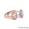 lab diamond ring rose gold pear diamond halo engagement ring La More Design Jewelry