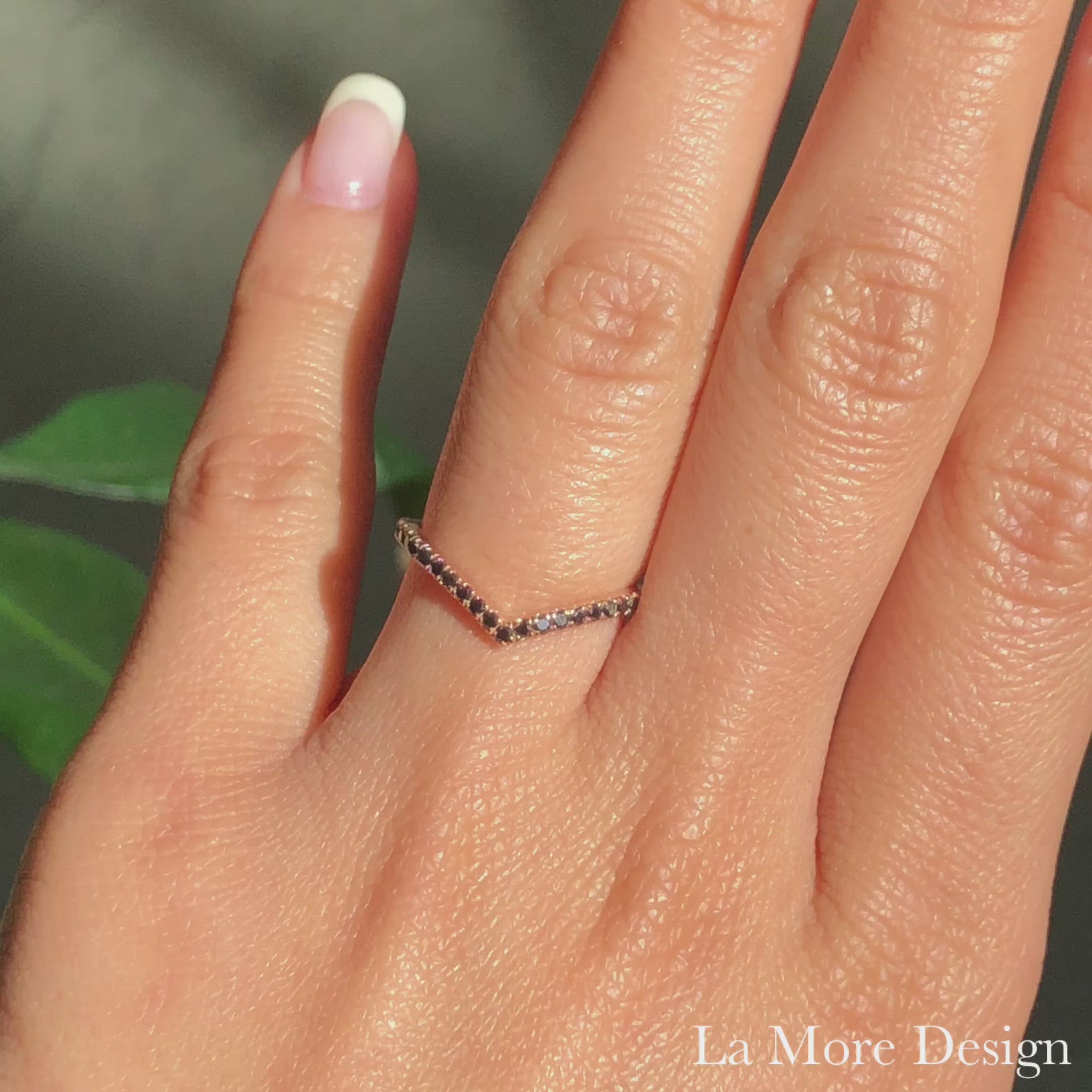 Black diamond wedding ring rose gold chevron wedding band la more design jewelry