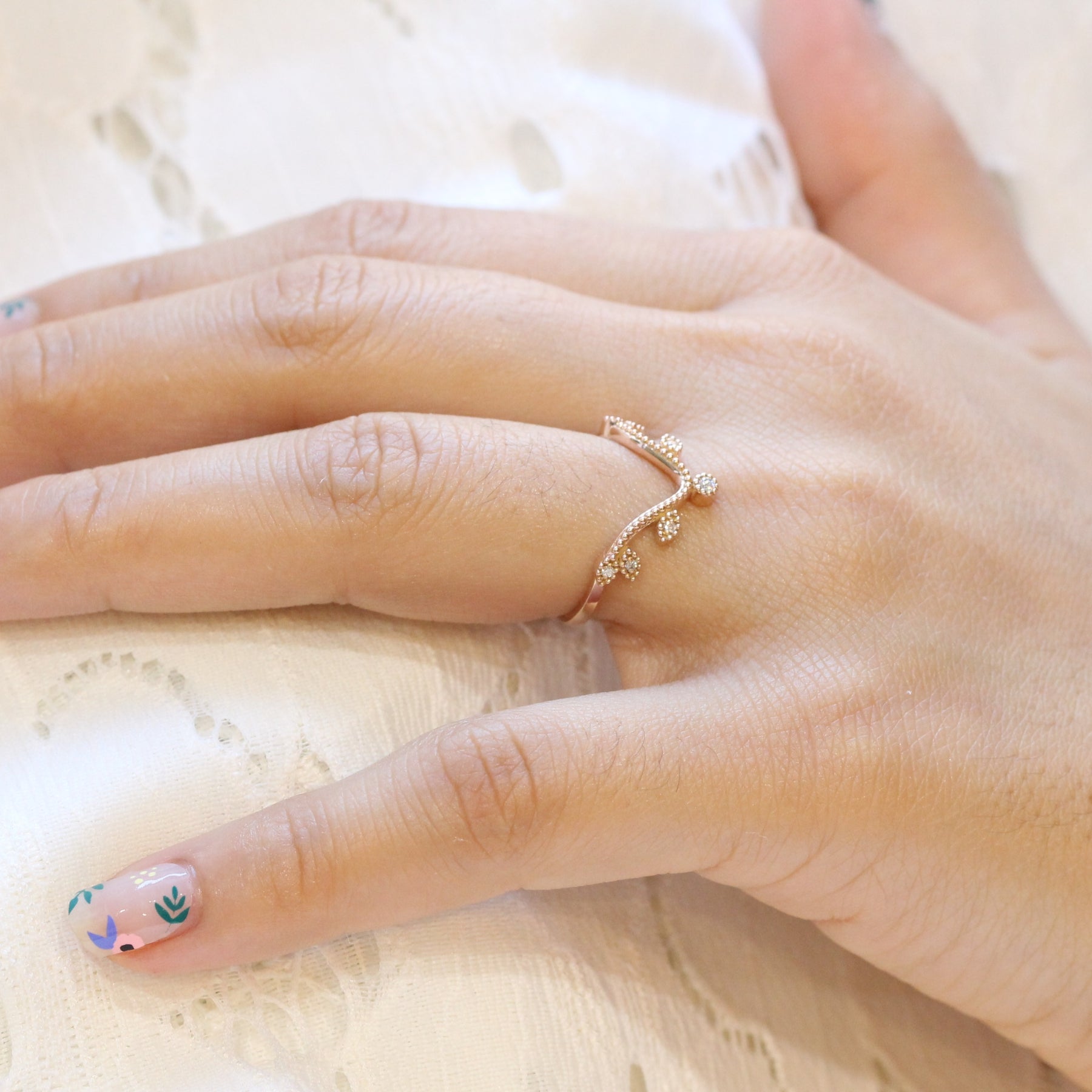 deep curved wedding band rose gold diamond wedding rings leaf wedding band la more design jewelry