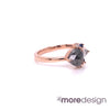 Salt and Pepper Diamond Ring in 14k Rose Gold 5 Stone Cluster Ring