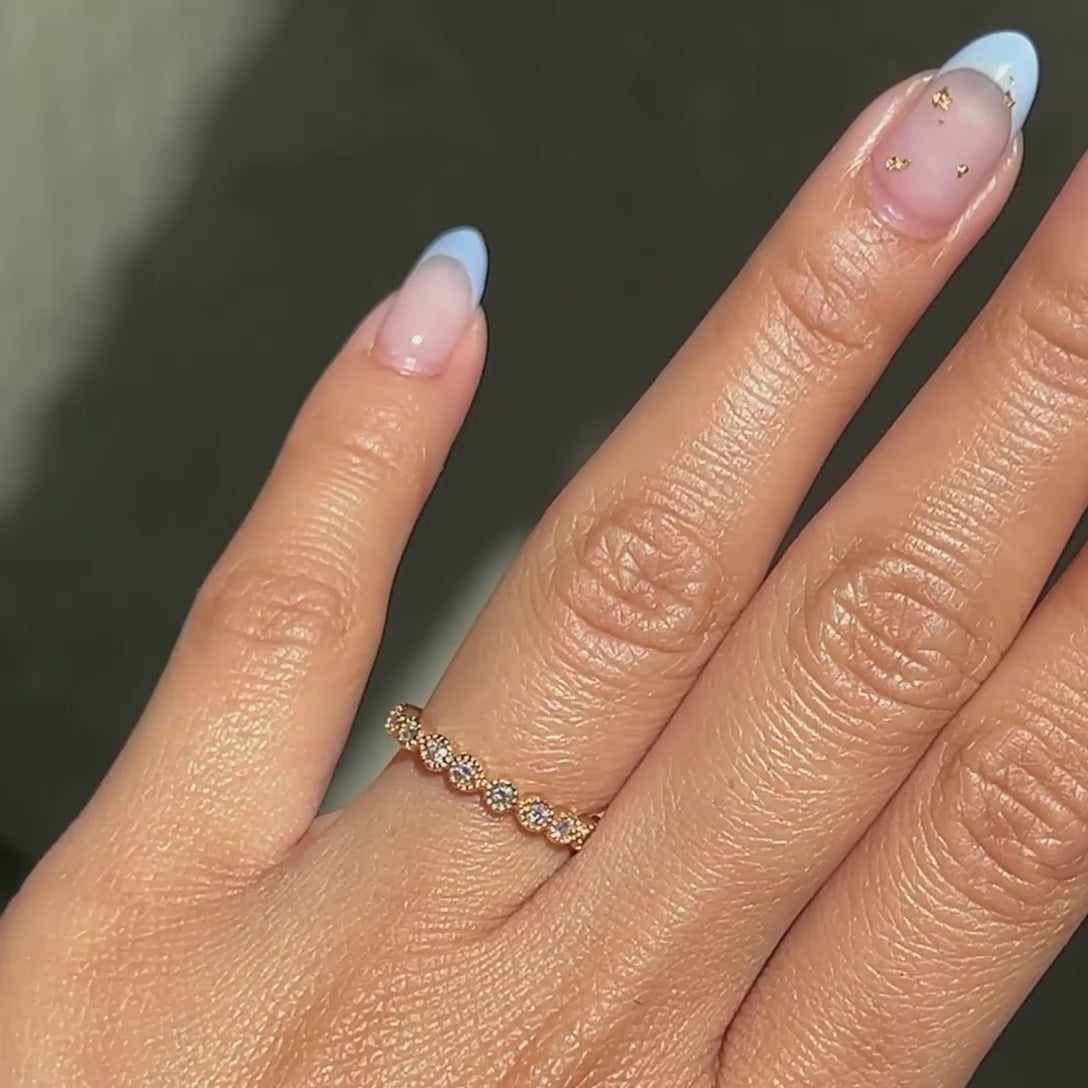 diamond wedding band rose gold milgrain wedding ring la more design jewelry