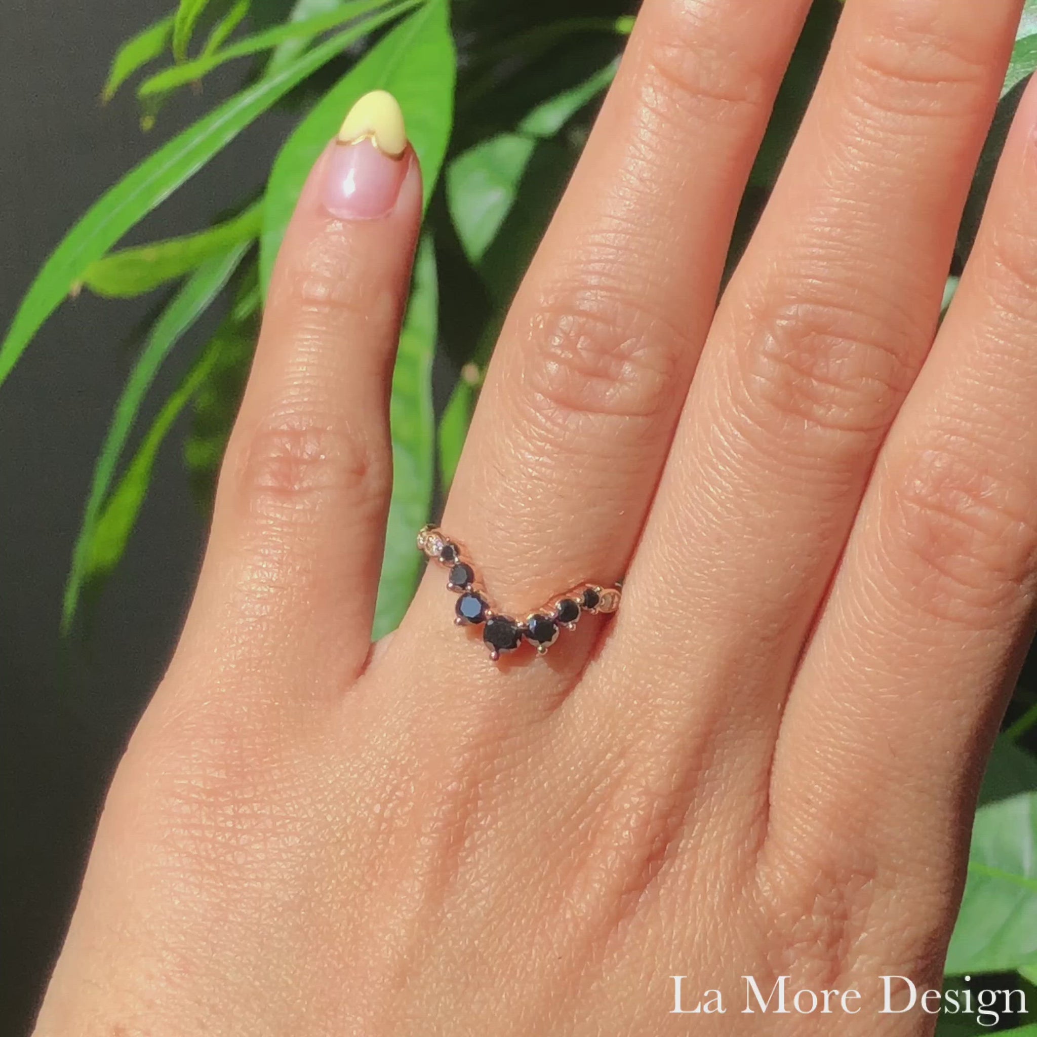 black and white diamond wedding band rose gold curved diamond ring la more design jewelry