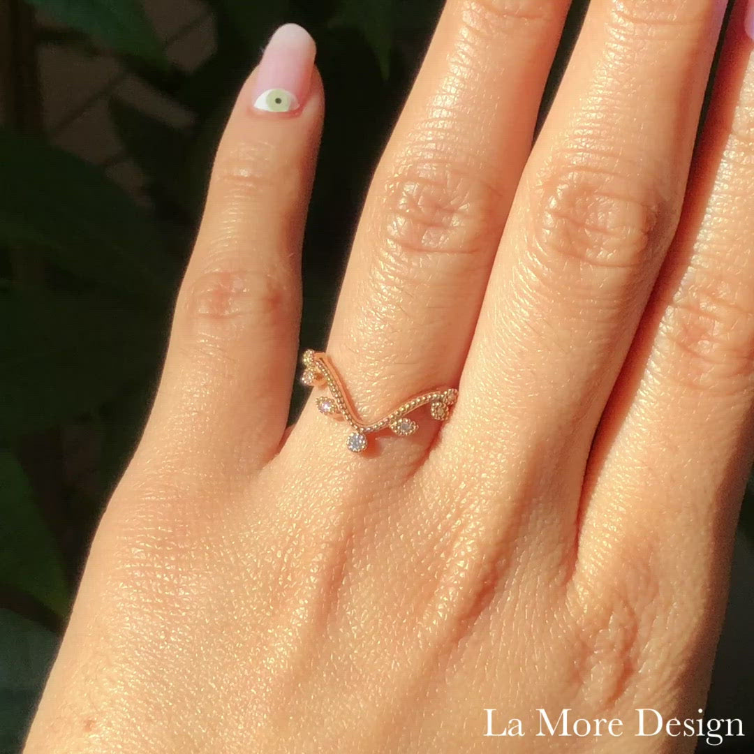 deep curved wedding band rose gold diamond wedding rings leaf wedding band la more design jewelry