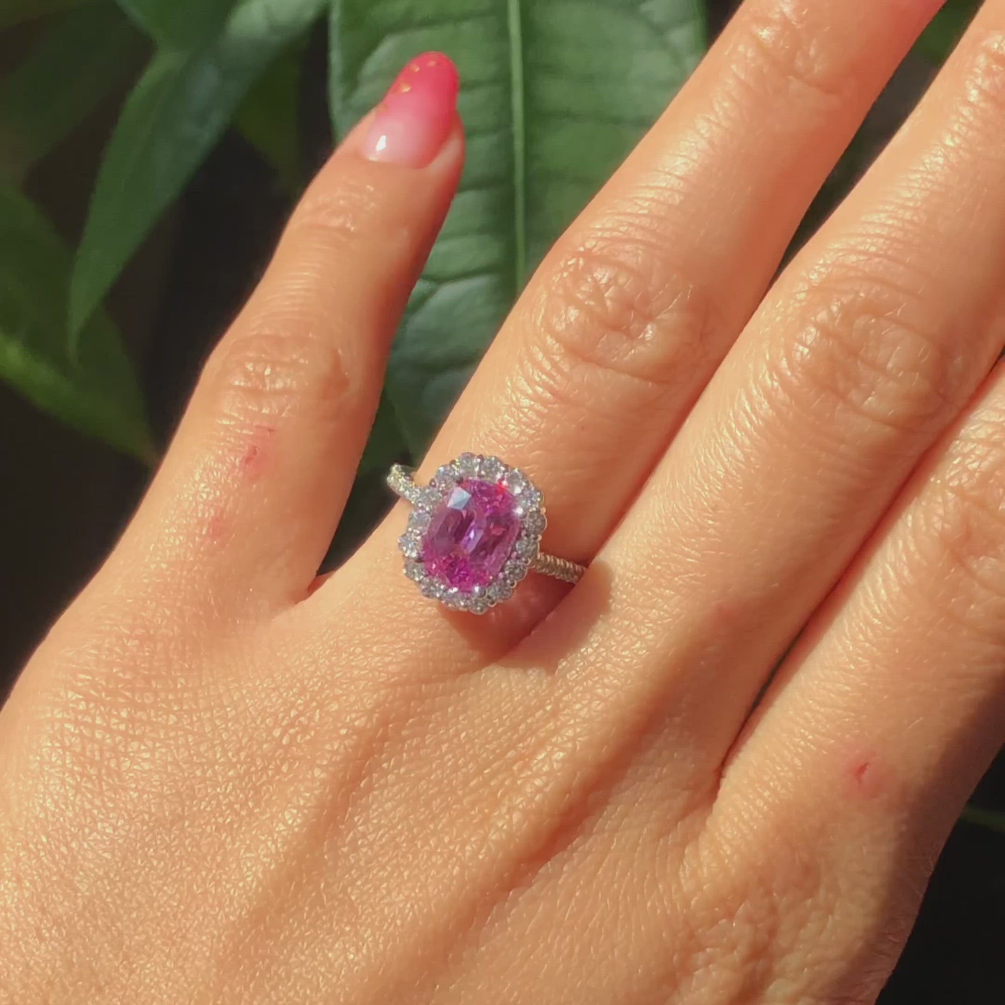 Pink Sapphire Multi Heart Ring