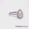white gold pear moissanite halo diamond engagement ring by la more design