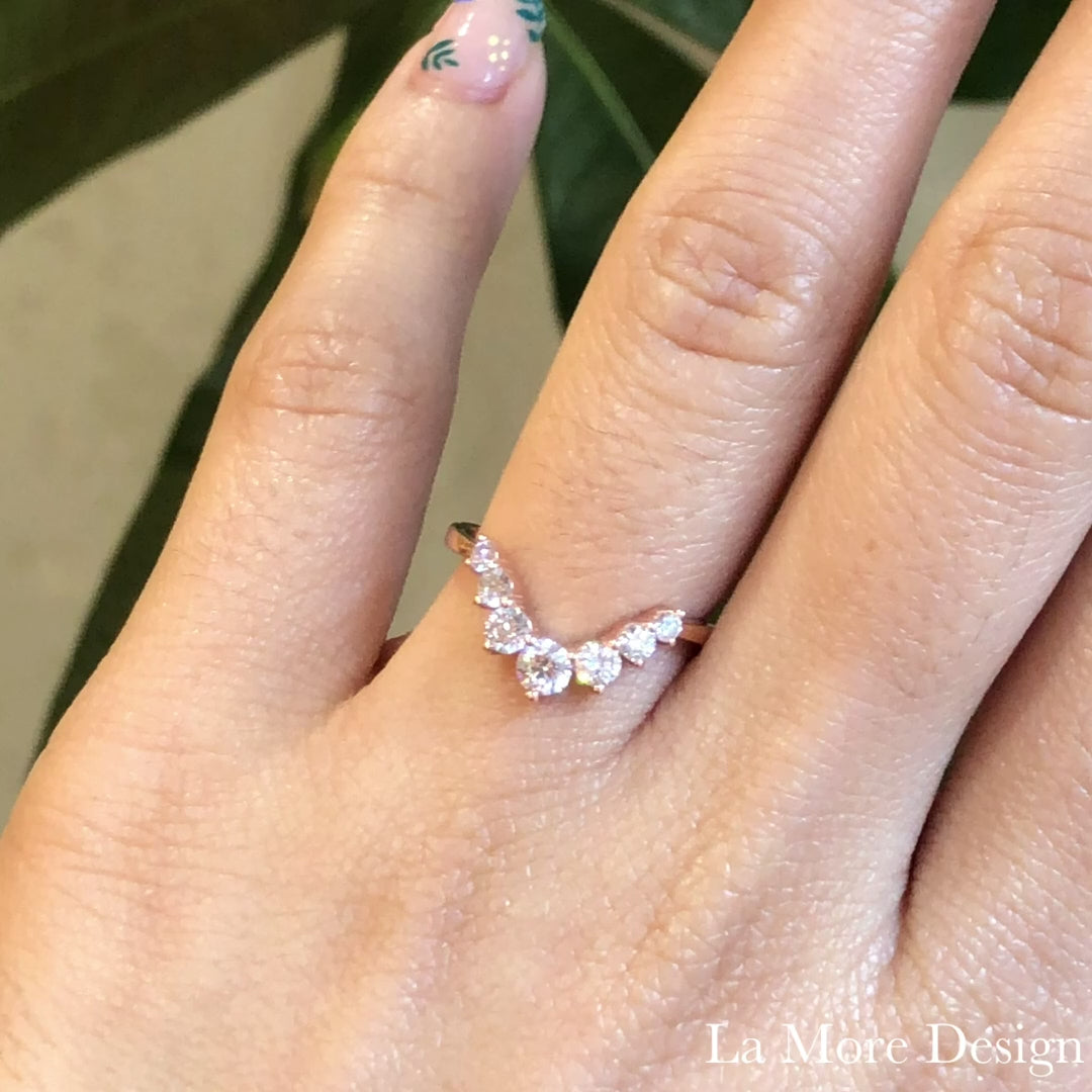 Halo Style Pear Lab Diamond Ring Set Rose Gold Big Diamond Curved Band La More Design
