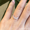 Large 7 diamond wedding ring rose gold u shaped curved wedding band la more design jewelry