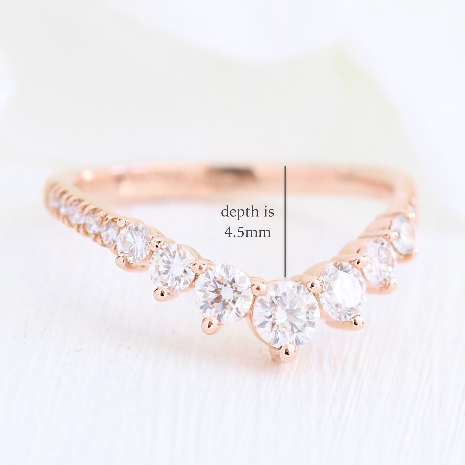 large 7 diamond wedding ring rose gold curved pave wedding band by la more design jewelry