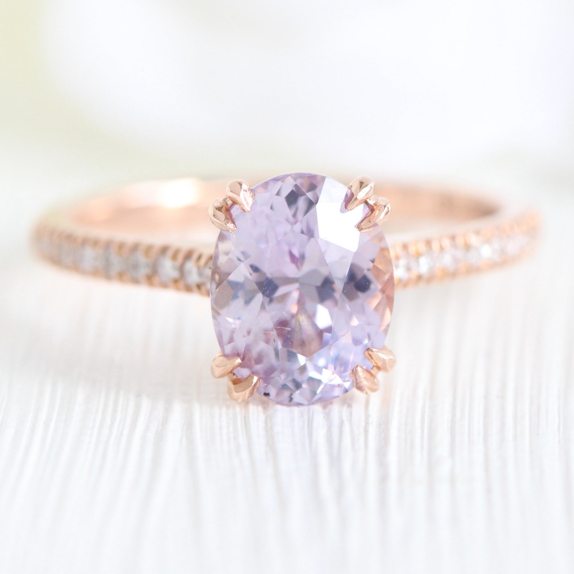 lavender sapphire ring rose gold solitaire oval ring la more design jewelry