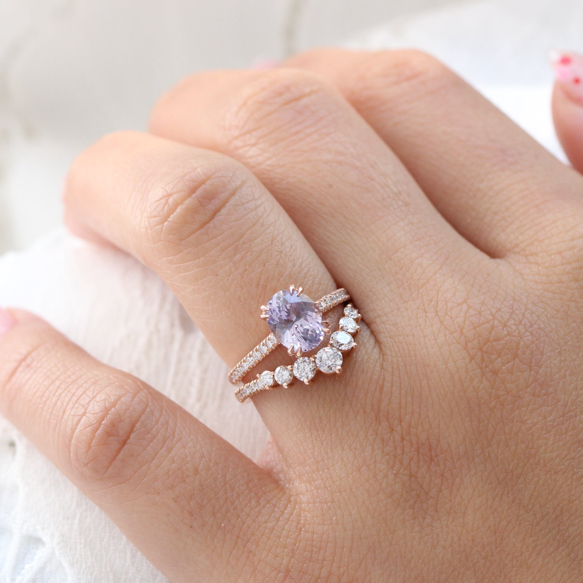 lavender sapphire ring rose gold solitaire oval ring la more design jewelry