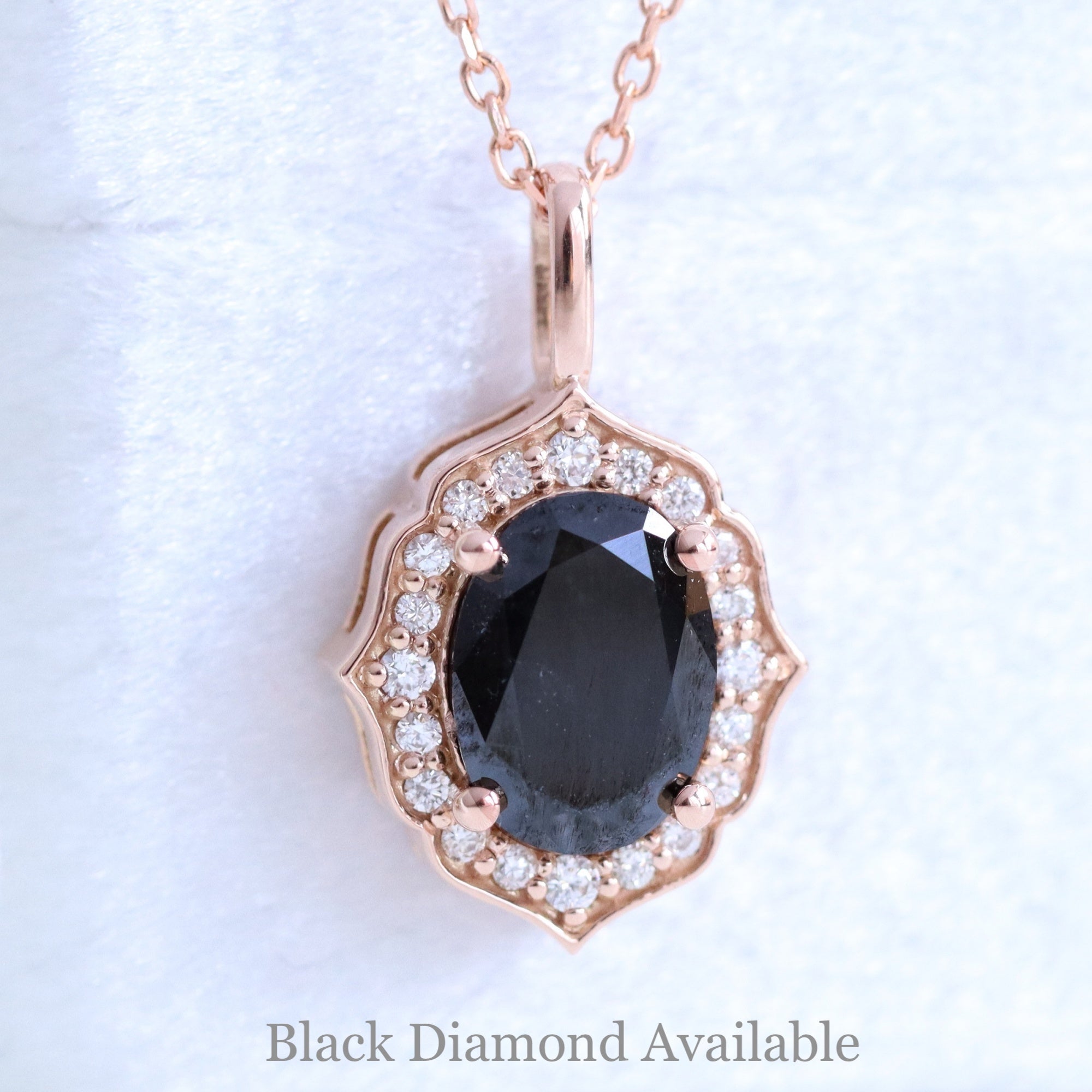 oval black diamond necklace rose gold vintage style black diamond drop pendant necklace la more design jewelry