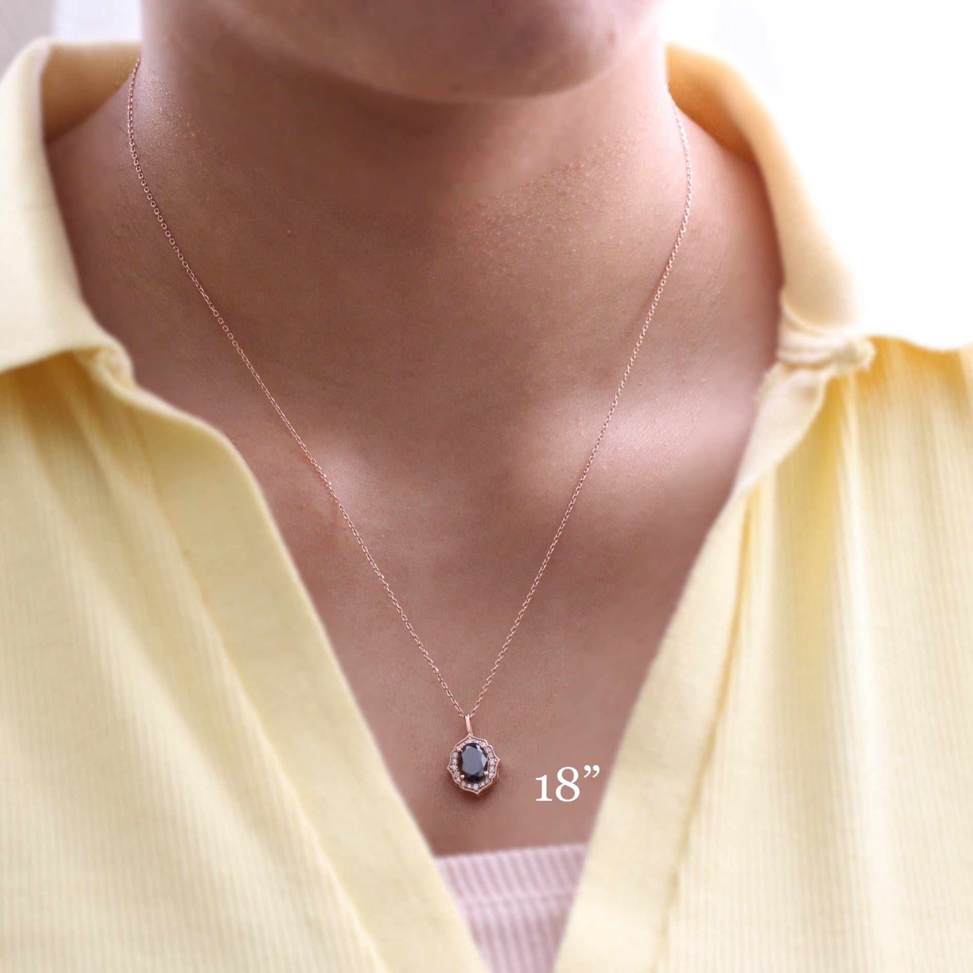 oval black diamond necklace rose gold vintage style black diamond drop pendant necklace la more design jewelry