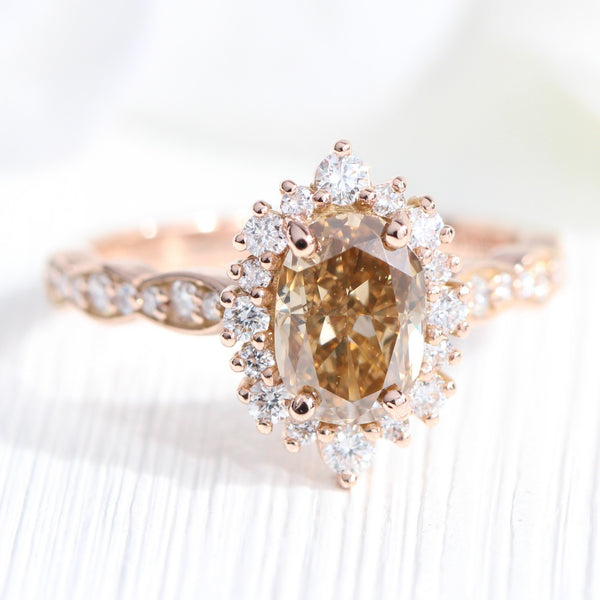 Champagne diamond on sale rose gold ring