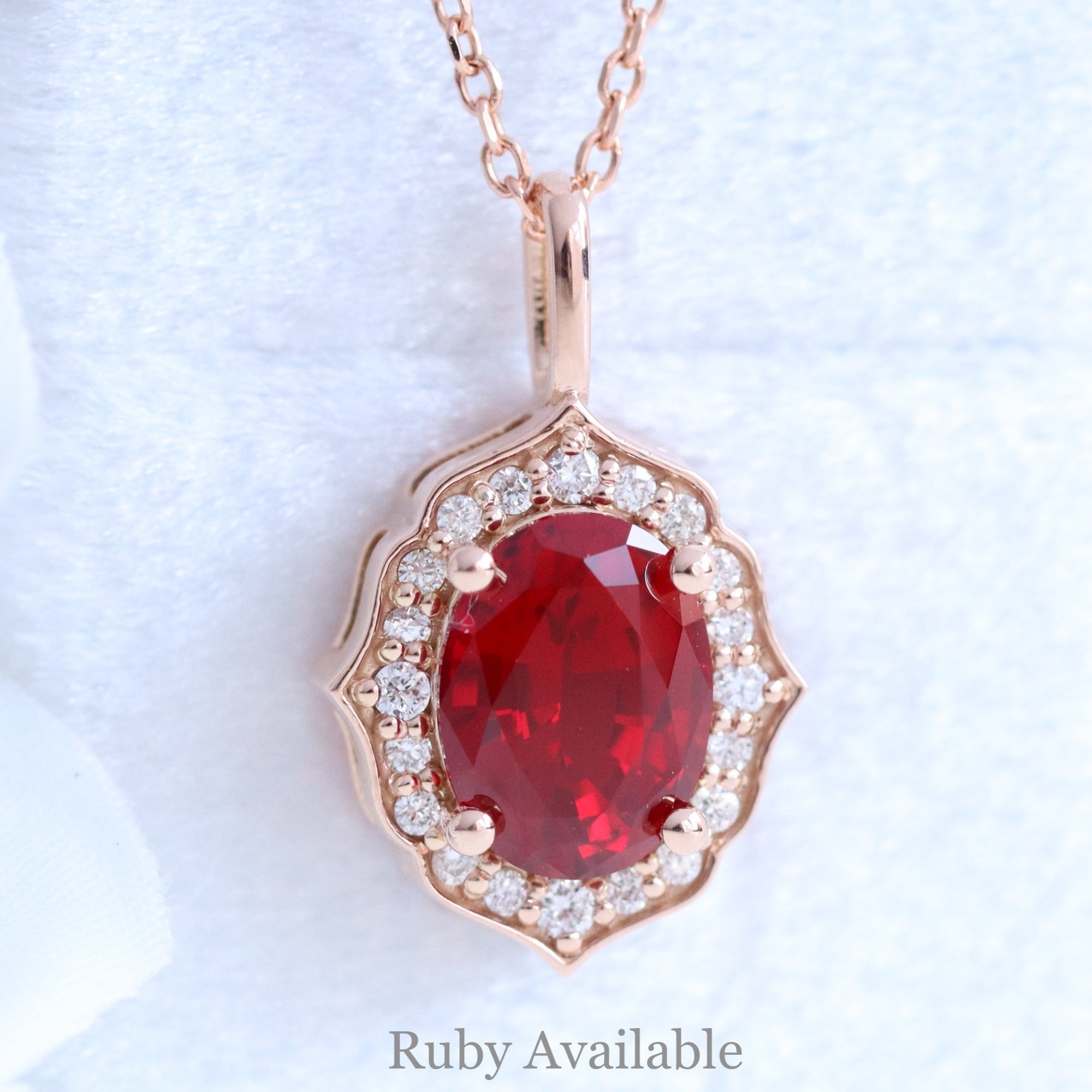 oval ruby necklace rose gold vintage style ruby diamond drop pendant necklace la more design jewelry