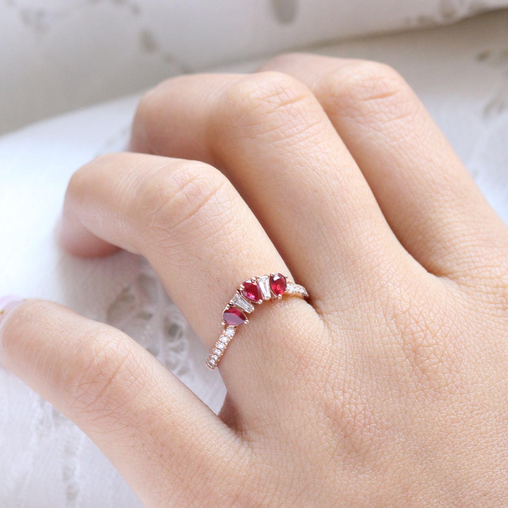 Ruby and diamond new arrivals wedding band