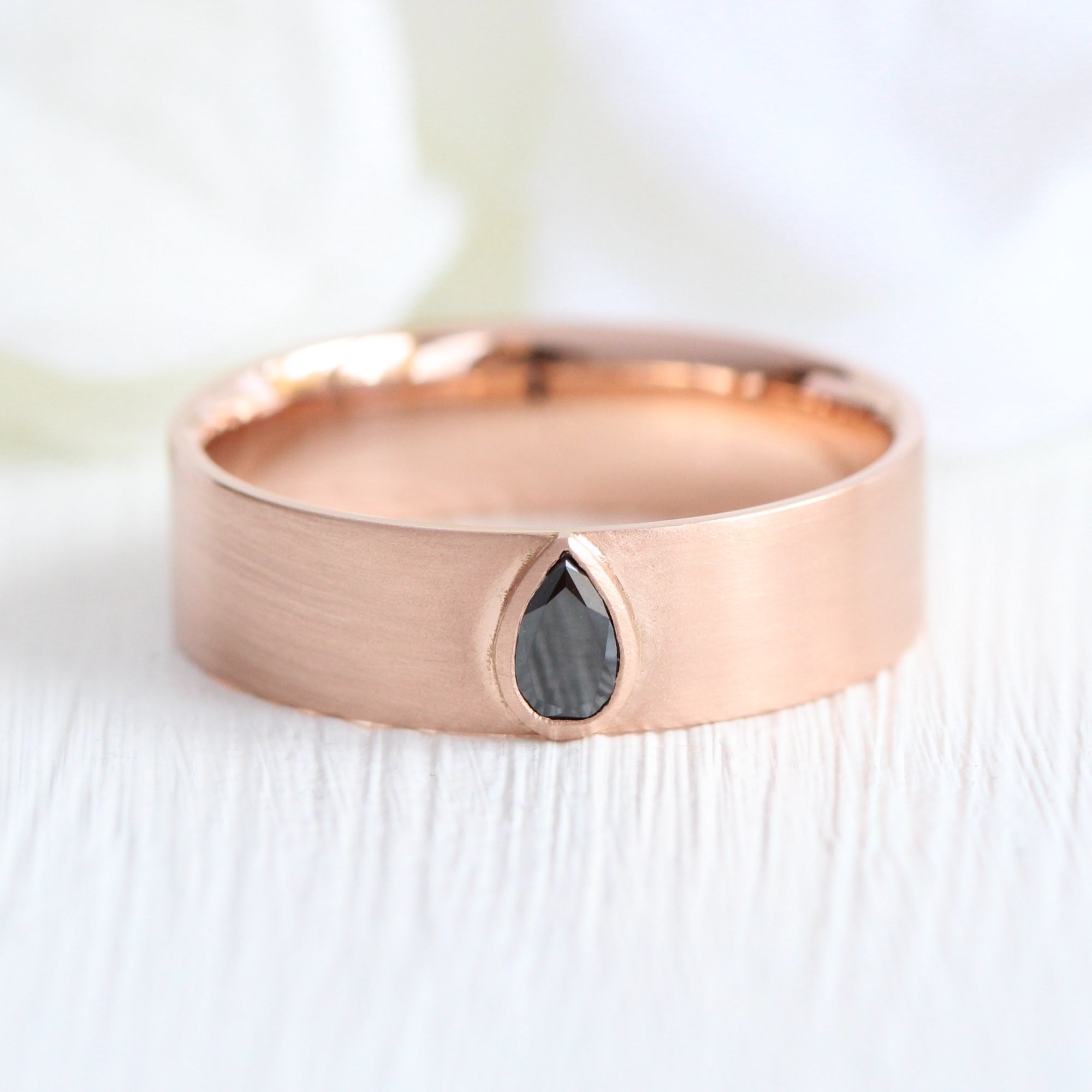 pear black diamond ring rose gold black diamond wide wedding band for him la more design jewelry