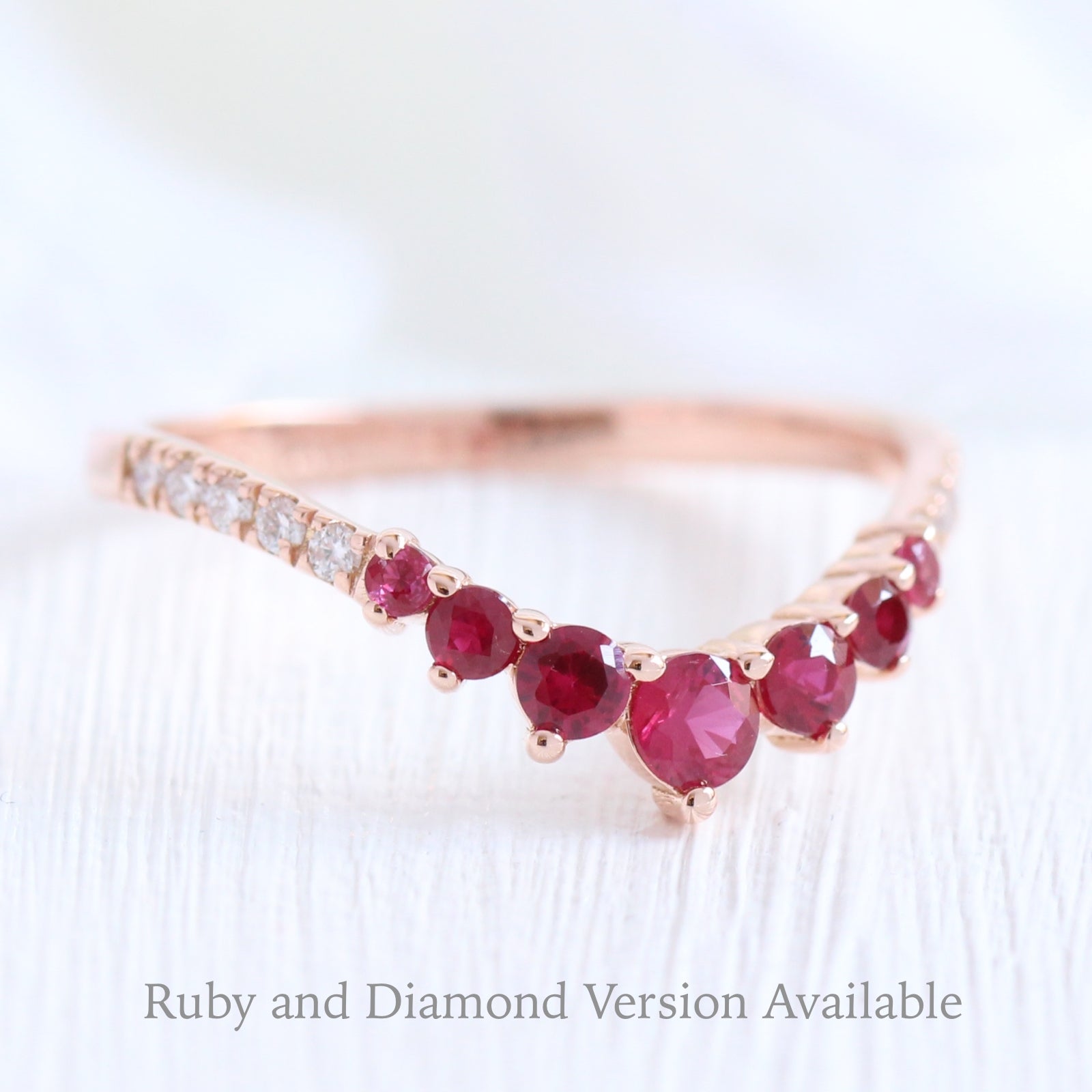 ruby wedding ring in rose gold contour diamond wedding band by la more design jewelry