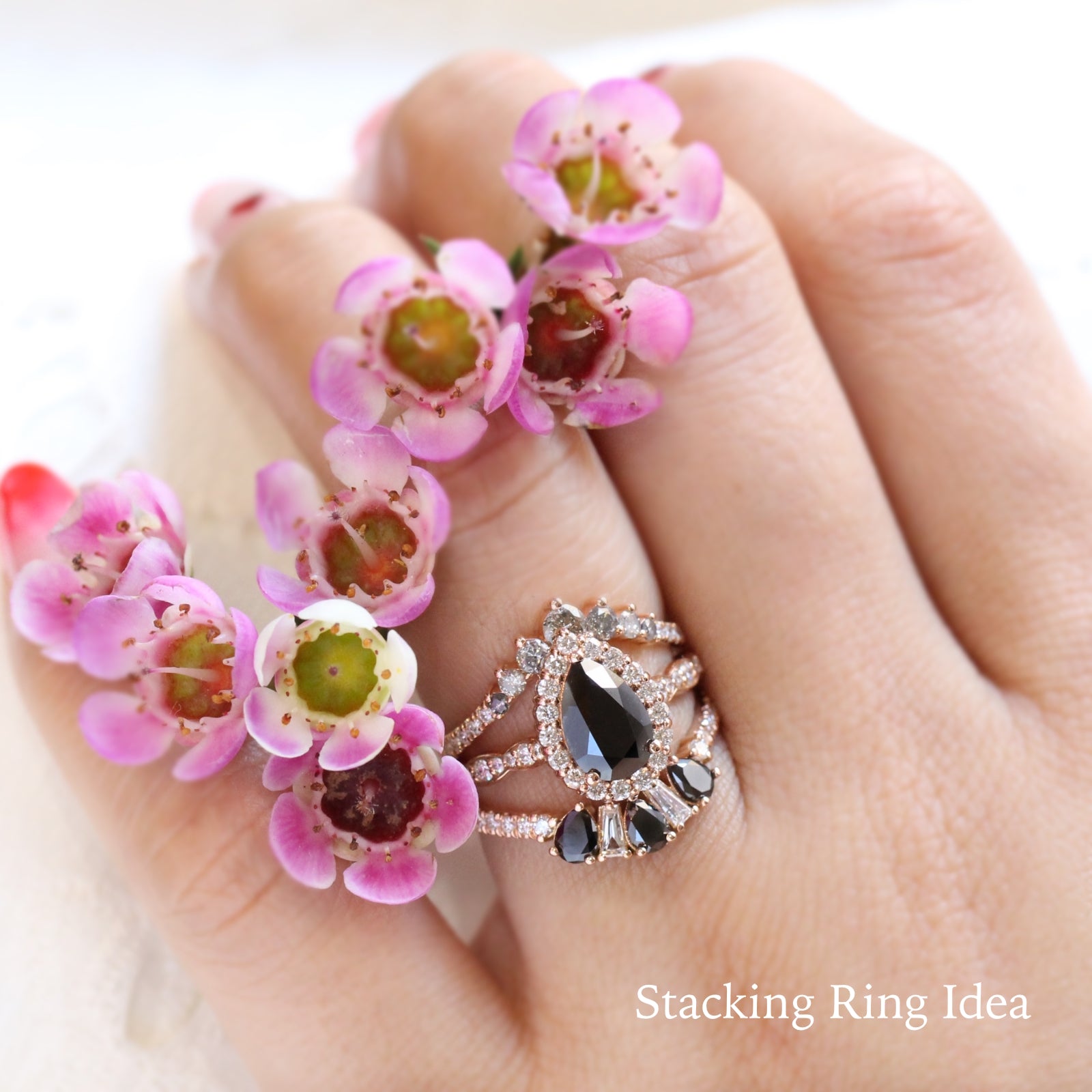 stacking engagement rings rose gold wedding band by la more design jewelry