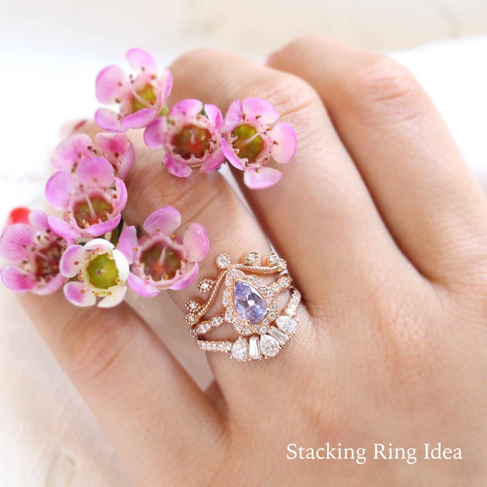 stacking engagement rings rose gold wedding band by la more design jewelry