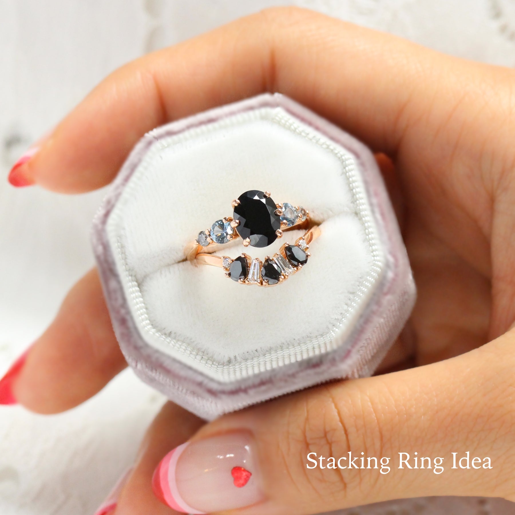 stacking engagement rings rose gold wedding band by la more design jewelry