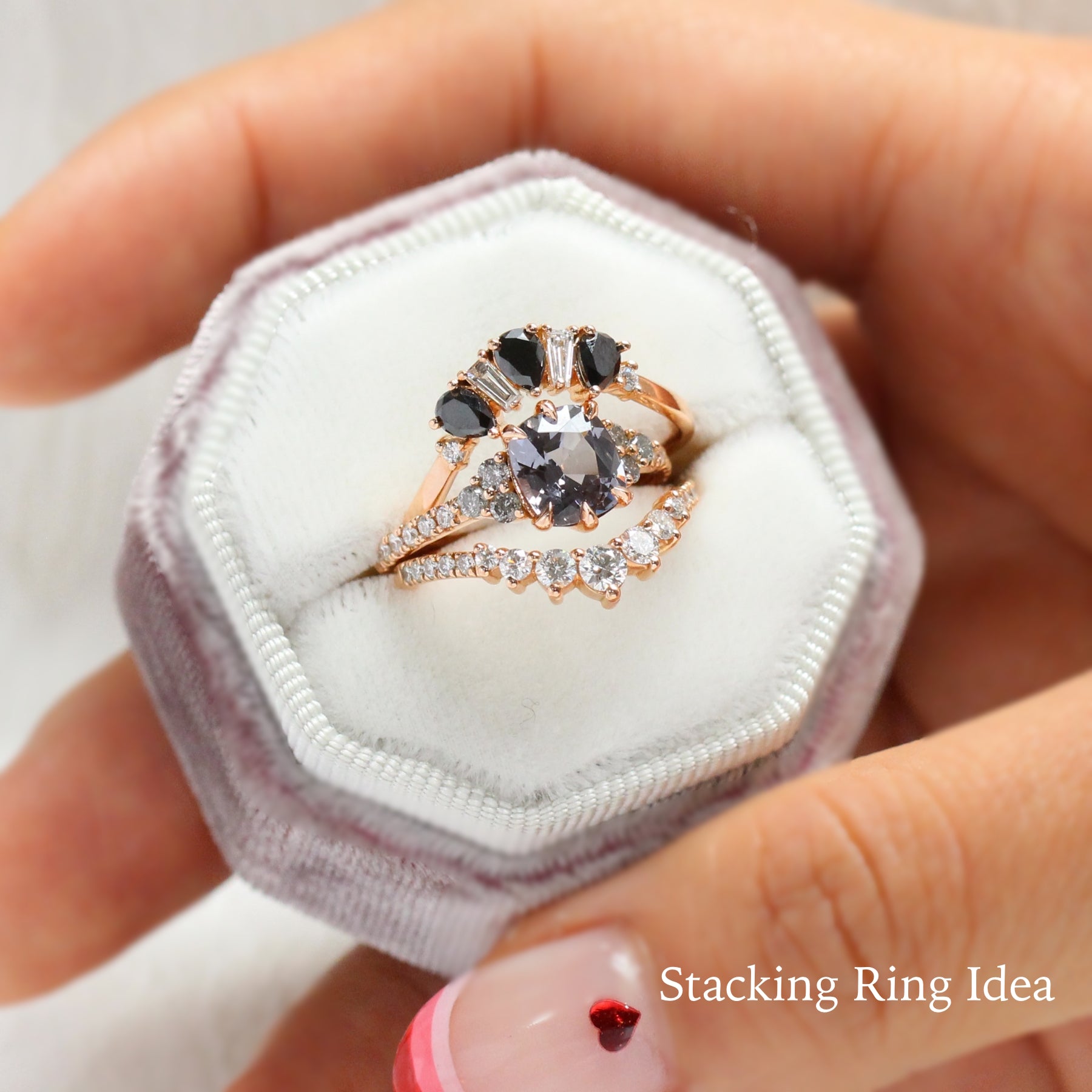 stacking engagement rings rose gold wedding band by la more design jewelry