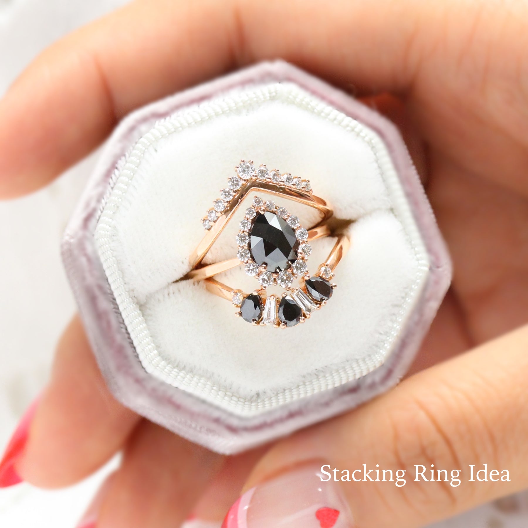 stacking engagement rings rose gold wedding band by la more design jewelry