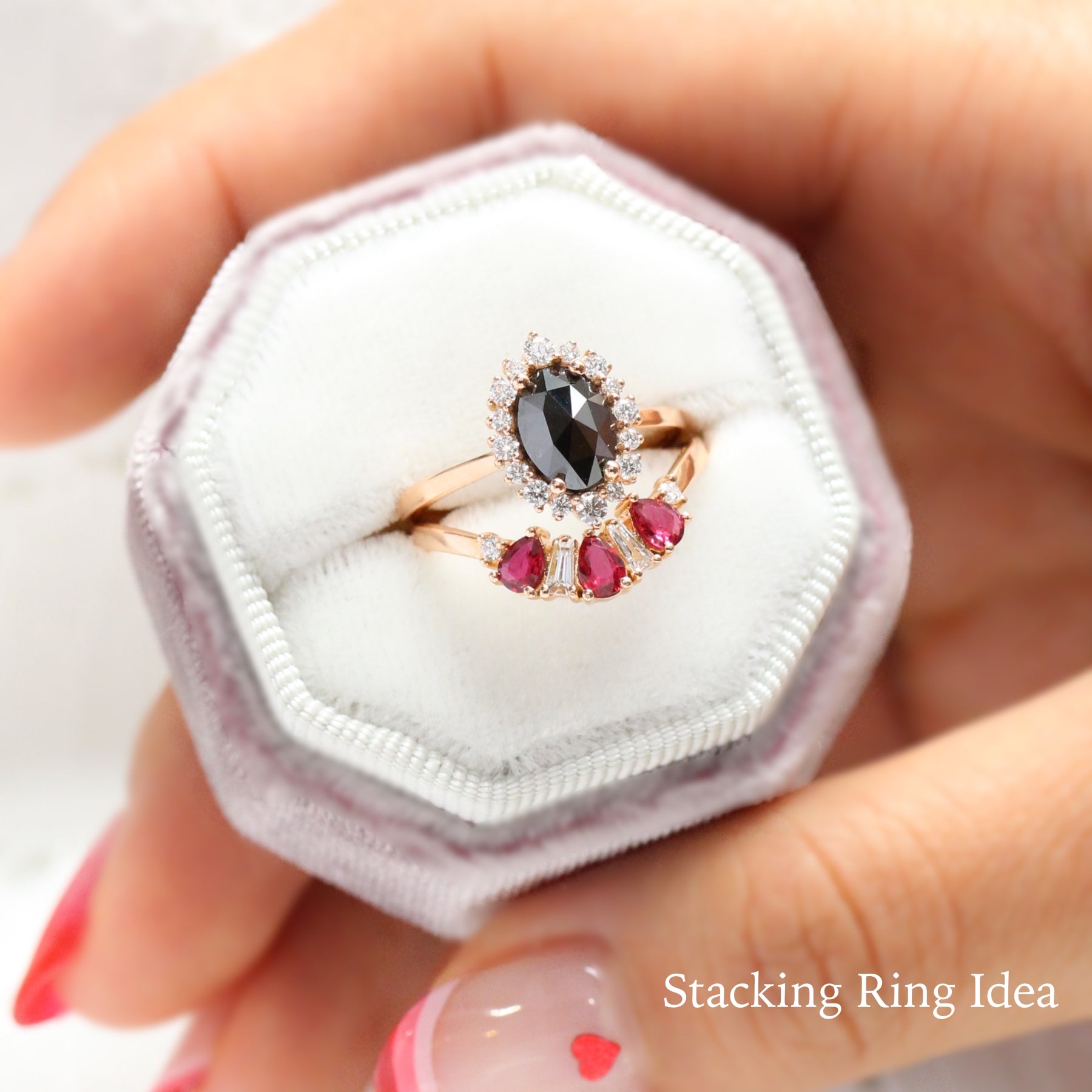 stacking engagement rings rose gold wedding band by la more design jewelry