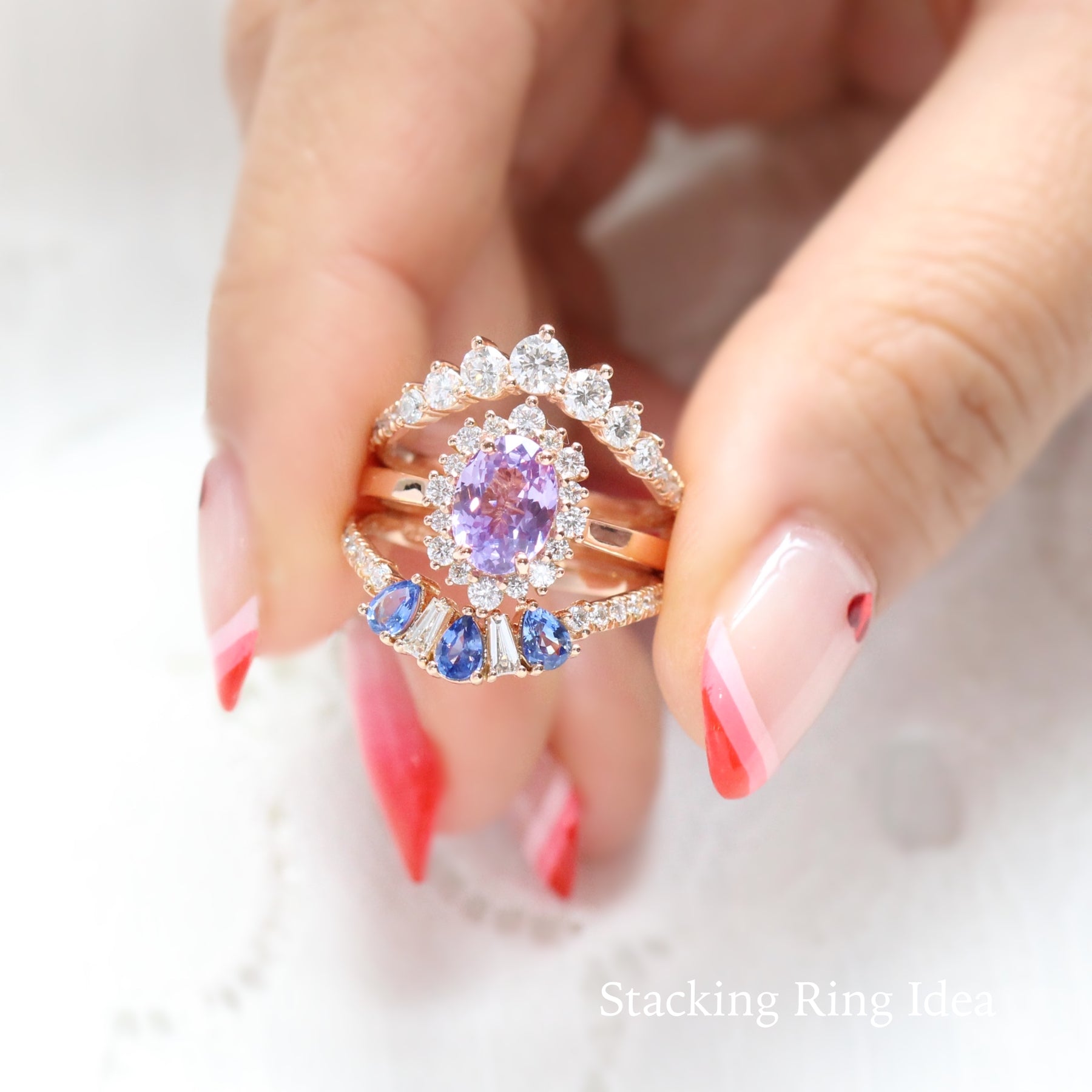 stacking engagement rings rose gold wedding band by la more design jewelry